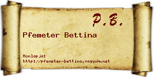 Pfemeter Bettina névjegykártya